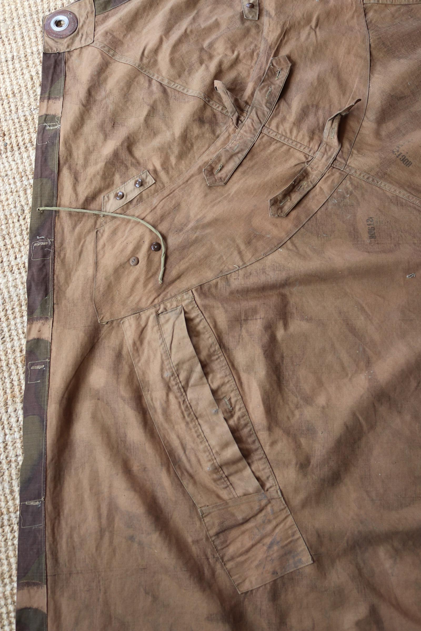 Vintage Hungarian military Zeltbahn cape - camouflage poncho - LARP