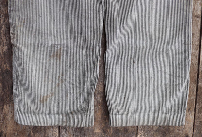 Vintage 1930s French workwear trousers - 1940s brown corduroy chore pants - buckle back - 36” x 28”