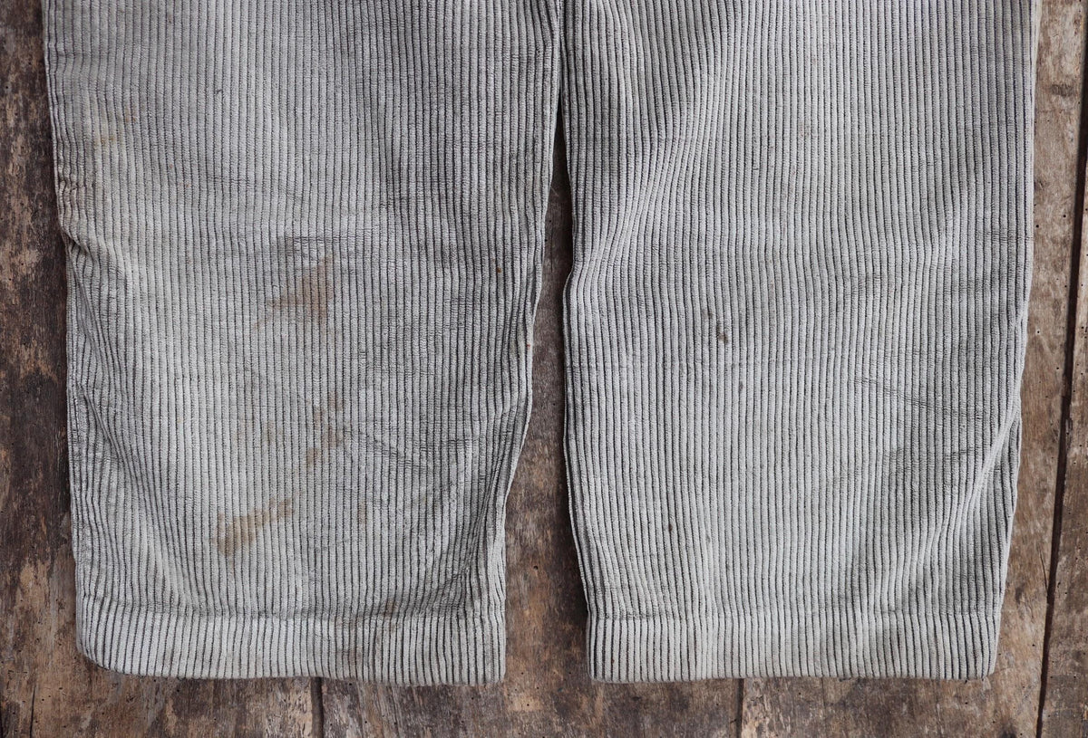 Vintage 1930s French workwear trousers - 1940s brown corduroy chore pants - buckle back - 36” x 28”