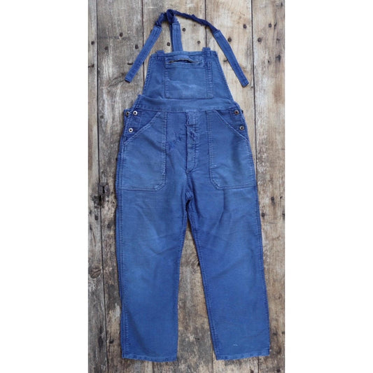Vintage 1950s French moleksin overalls - workwear dungarees - 37” x 27”