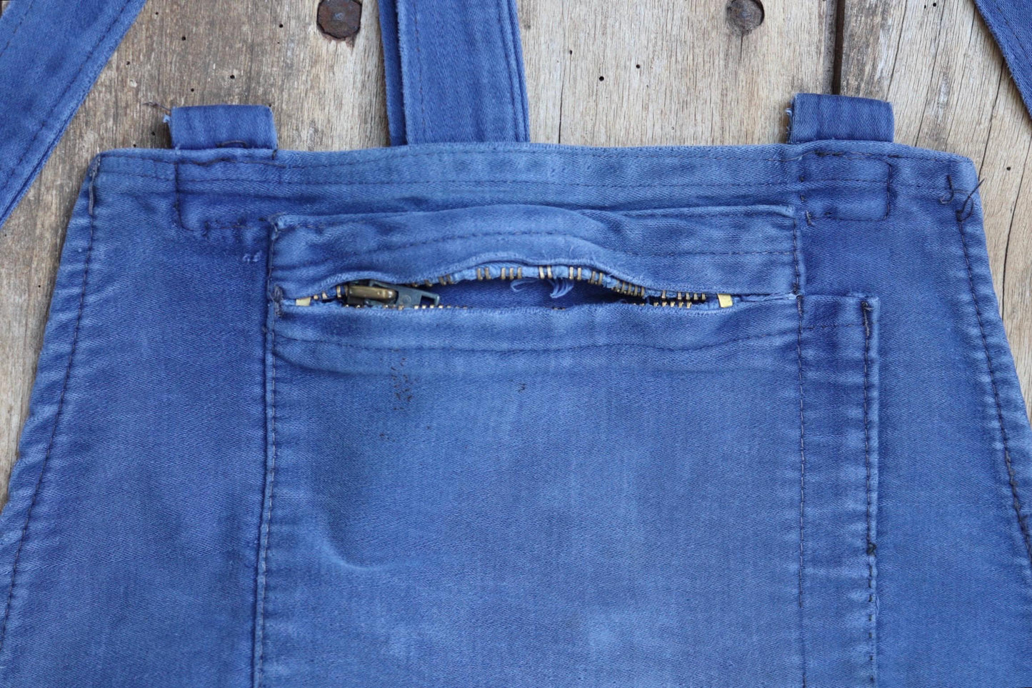 Vintage 1950s French moleksin overalls - workwear dungarees - 37” x 27”