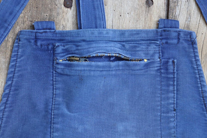 Vintage 1950s French moleksin overalls - workwear dungarees - 37” x 27”
