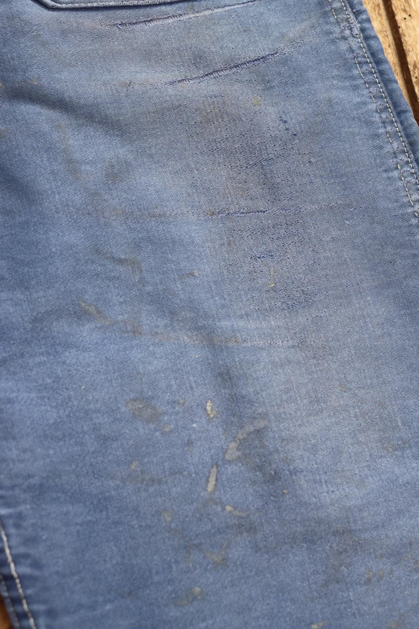Vintage 1960s French blue moleskin overalls - workwear dungarees - 35” x 27”