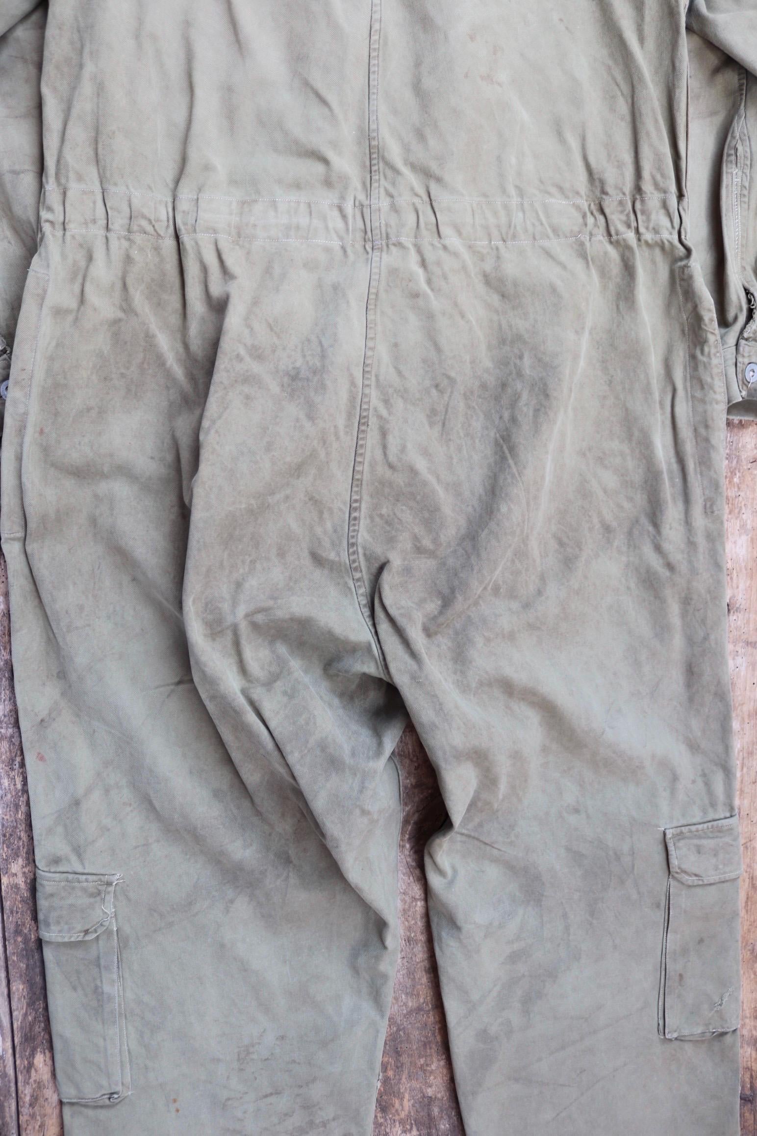 Vintage 1950s French M50 military coveralls - workwear overalls - army mechanic - 47” x 42” x 28”