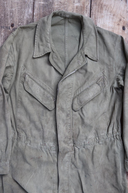 Vintage 1950s French M50 military coveralls - workwear overalls - army mechanic - 47” x 42” x 28”