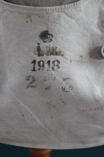Antique WW1 military bag - Swedish army musette - cotton cross body bread bag - mattornist
