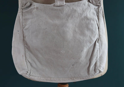 Antique WW1 military bag - Swedish army musette - cotton cross body bread bag - mattornist