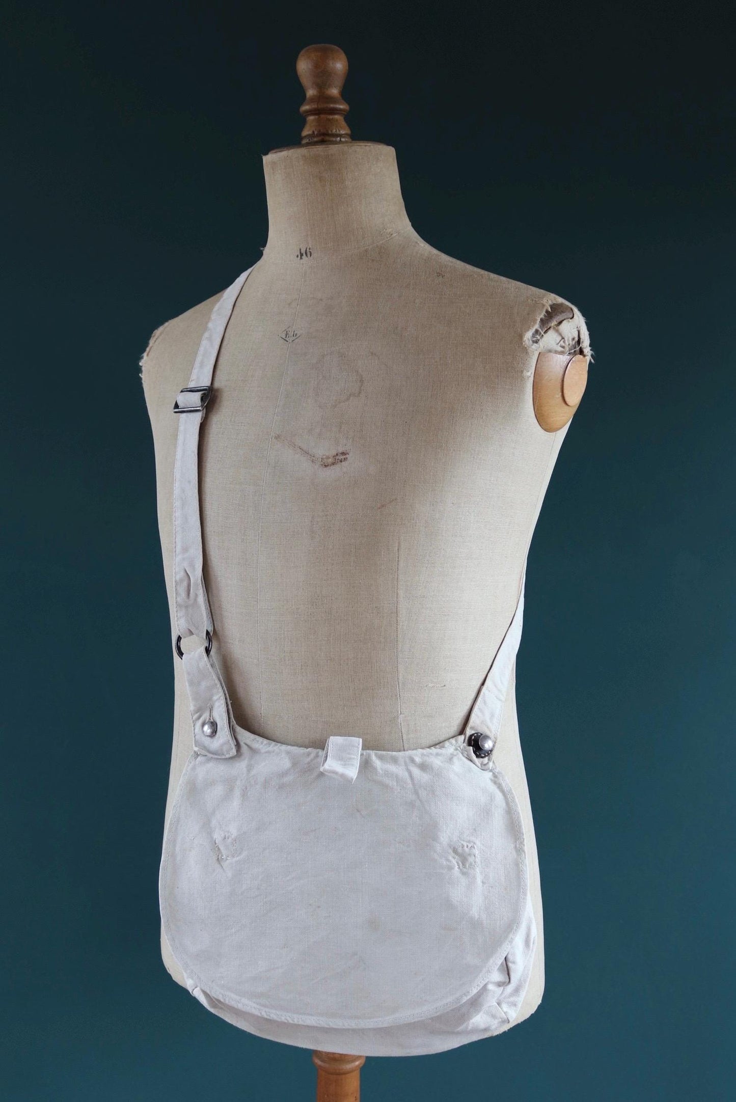 Antique WW1 military bag - Swedish army musette - cotton cross body bread bag - mattornist