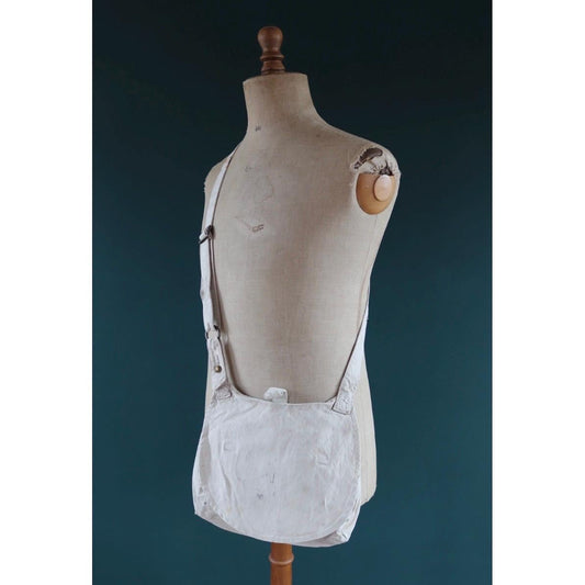 Antique WW1 military bag - Swedish army musette - cotton cross body bread bag - mattornist