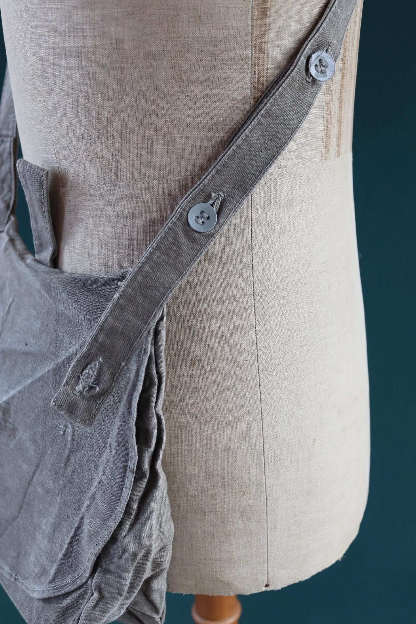 Vintage 1950s Swedish military bag - cotton cross shoulder musette - mattornist