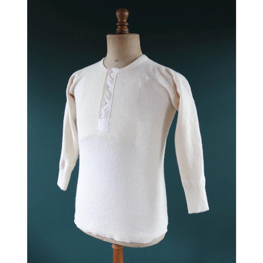 Vintage 1940s Penmans wool undershirt - Henley shirt - thermal base layer - made in Canada - 36" chest