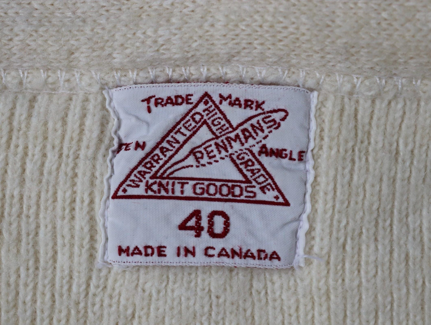 Vintage 1940s Penmans wool undershirt - Henley shirt - thermal base layer - made in Canada - 36" chest