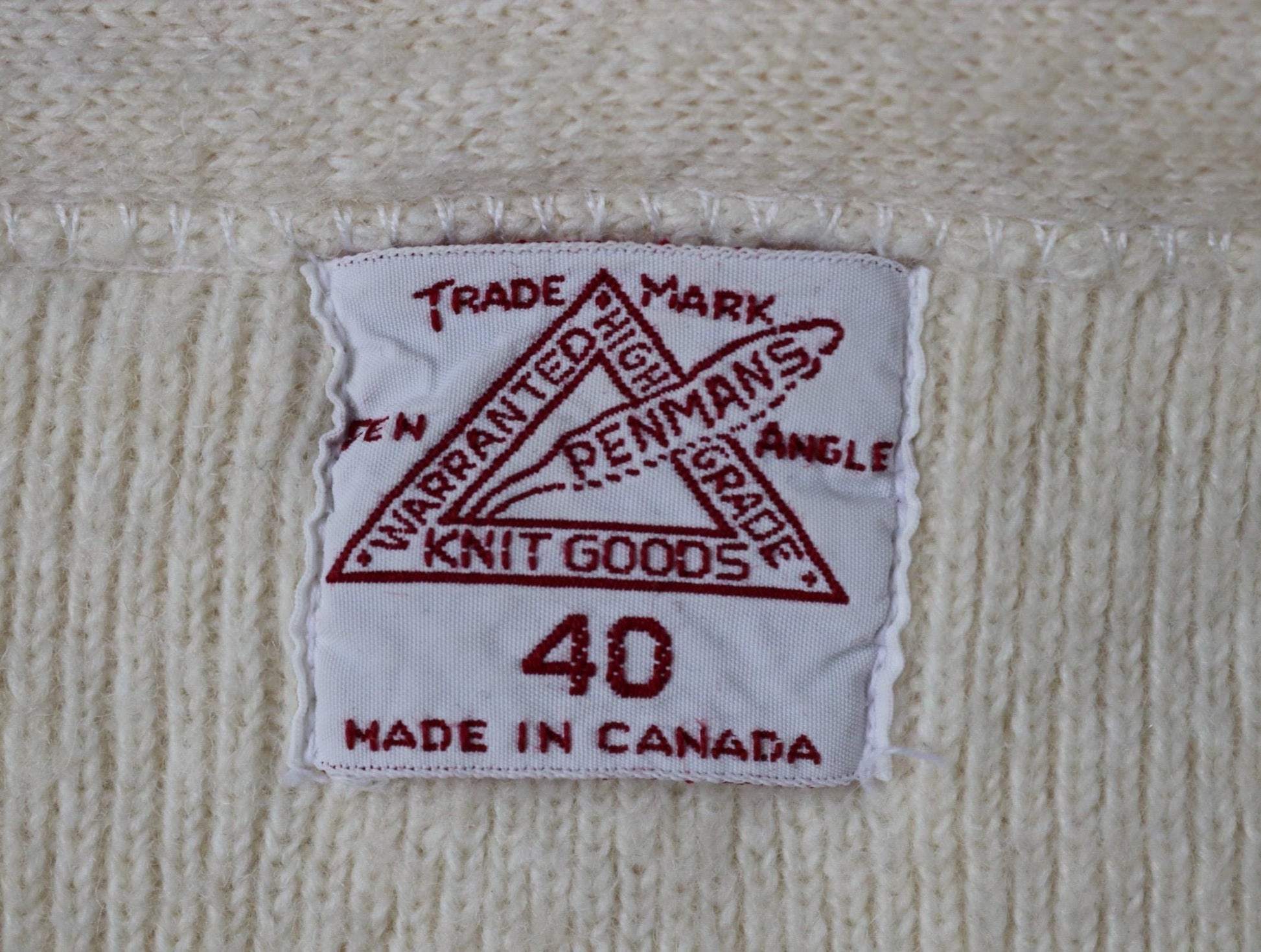 Vintage 1940s Penmans wool undershirt - Henley shirt - thermal base layer - made in Canada - 36" chest