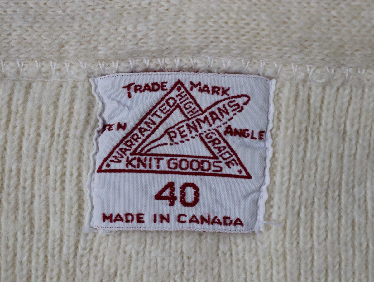 Vintage 1940s Penmans wool undershirt - Henley shirt - thermal base layer - made in Canada - 36" chest