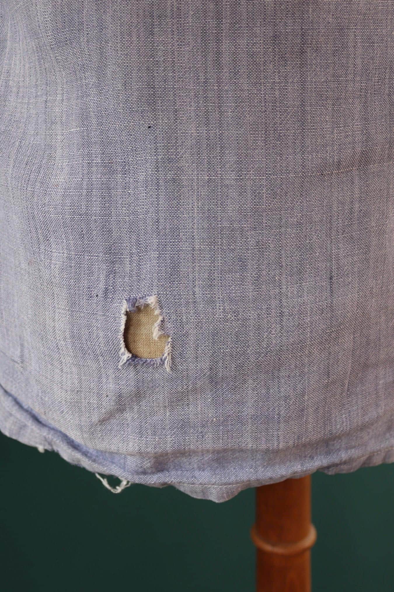 Vintage 1960s French linen saillor shirt - military workwear - 42" chest