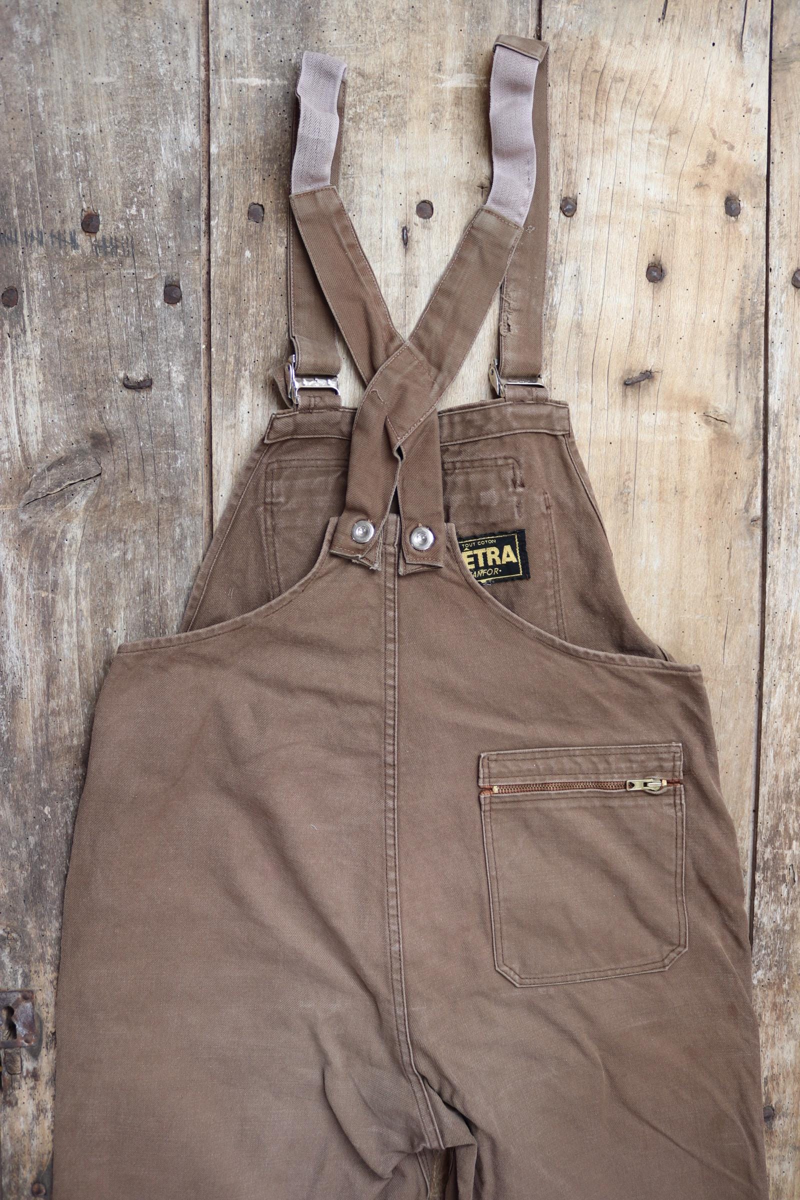 Vintage 1960s French workwear overalls - Vetra dungarees - 36” x 26”