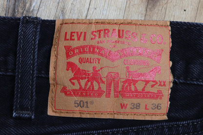 Vintage Levis 501 jeans - black denim - 37" x 32"