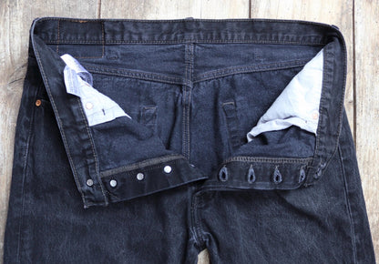 Vintage Levis 501 jeans - black denim - 37" x 32"