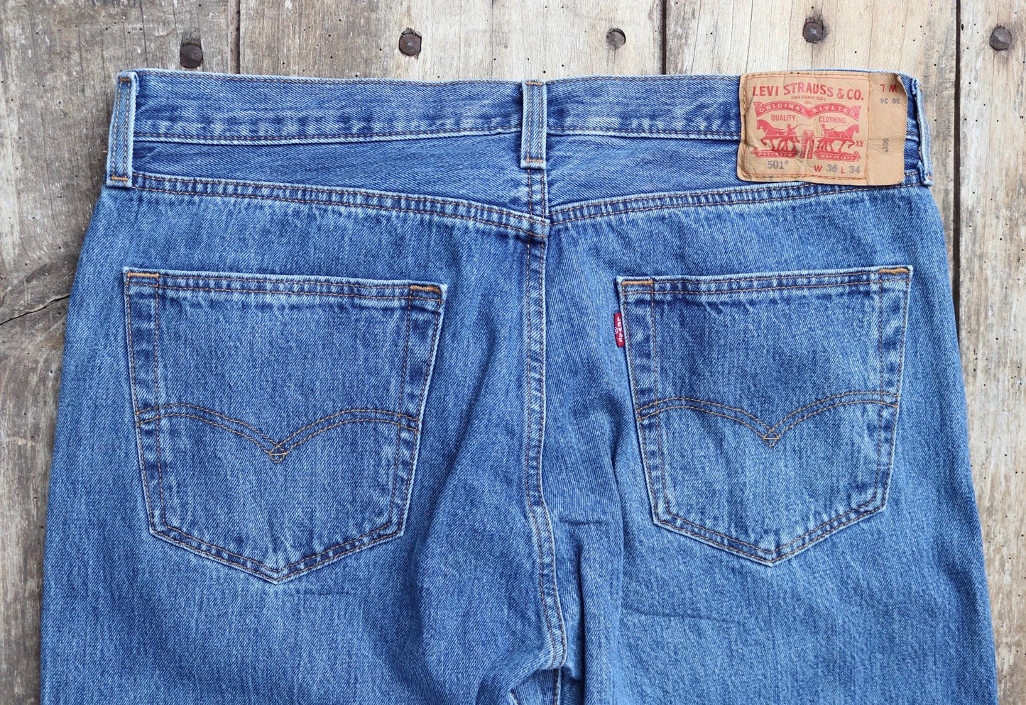 Vintage Levis 501 jeans - blue denim workwear - 36" x 34"