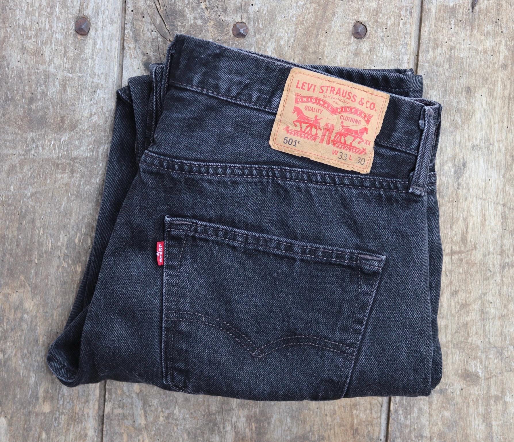 Vintage Levis 501 jeans - black denim - 34" x 29"