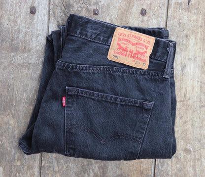Vintage Levis 501 jeans - black denim - 34" x 29"