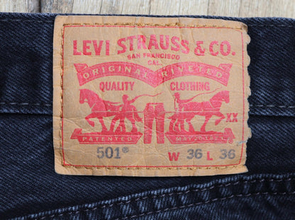 Vintage Levis 501 jeans - black denim - 36" x 34"