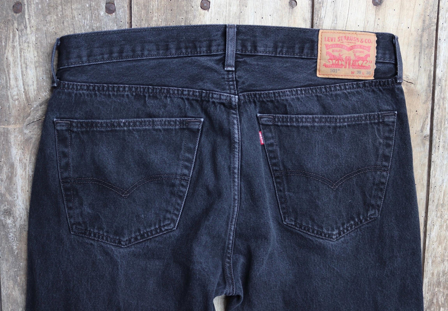 Vintage Levis 501 jeans - black denim - 36" x 34"