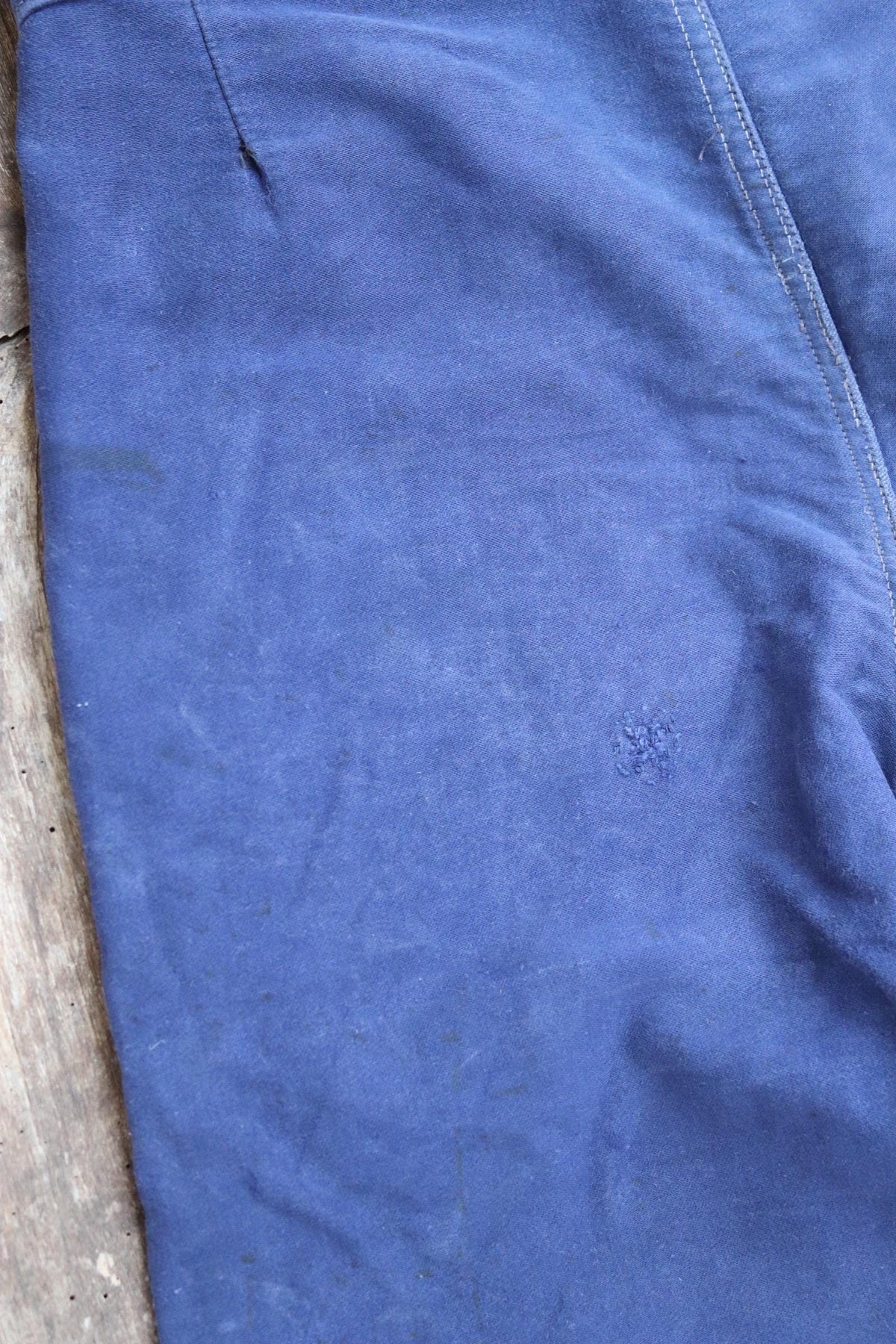 Vintage 1960s French workwear trousers - blue moleskin chore pants - 31” x 26”
