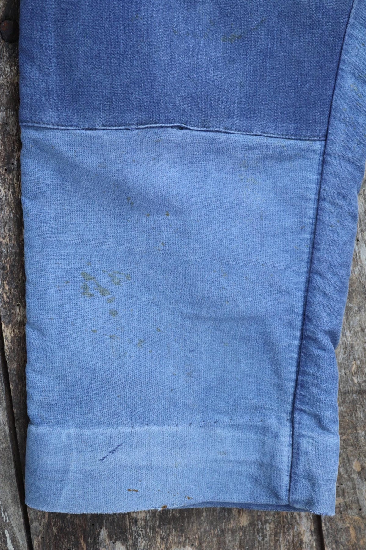 Vintage 1960s French workwear trousers - blue moleskin chore pants - 30” x 26”