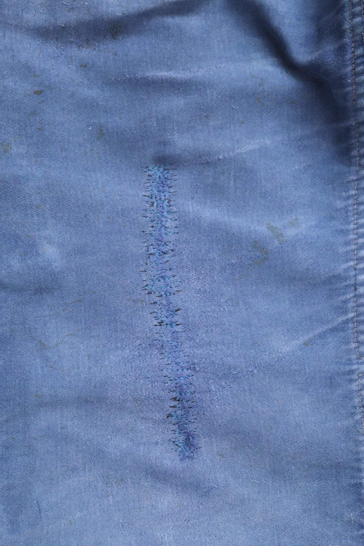 Vintage 1960s French workwear trousers - blue moleskin chore pants - 31” x 27”