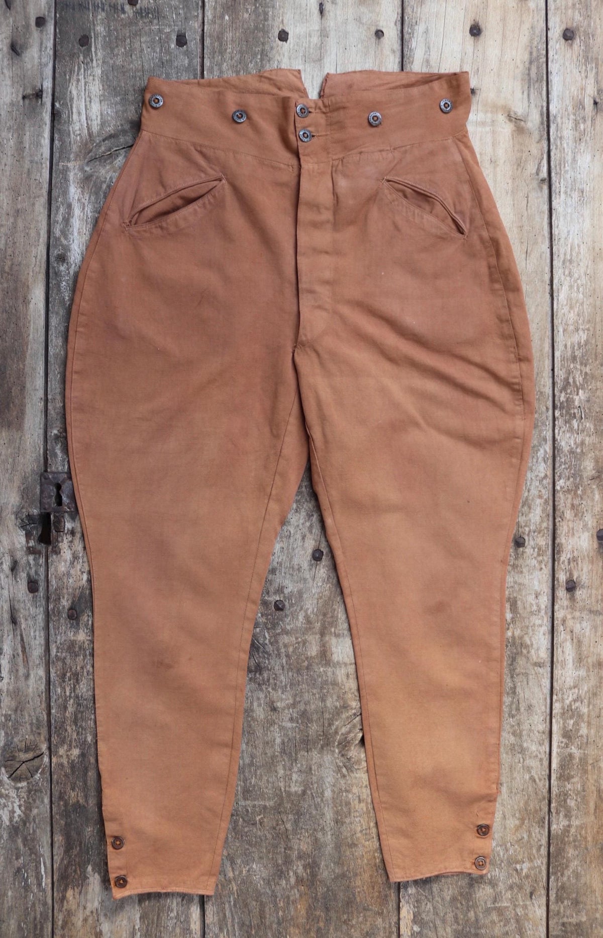 Vintage 1920s French riding jodhpurs - buckle back - hunting breeches - 31” x 25”