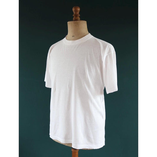 Vintage 1980s t shirt - plain white tee - 44” chest