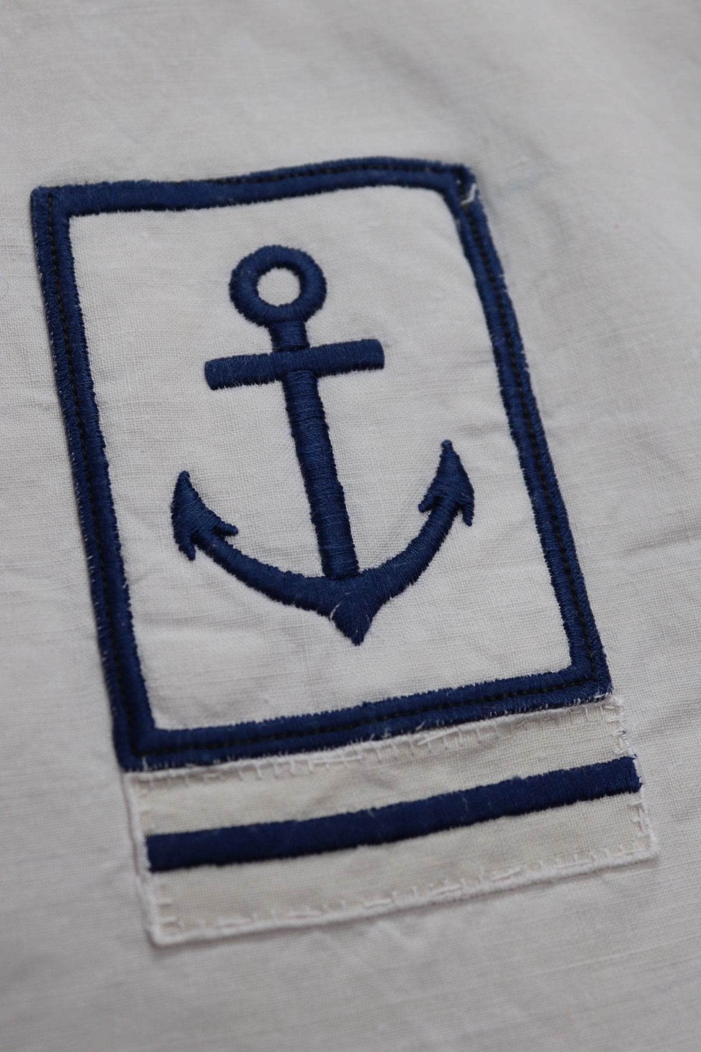 Vintage 1940s French linen sailor shirt - Marine Nationale - naval jumper - military workwear - 37” chest