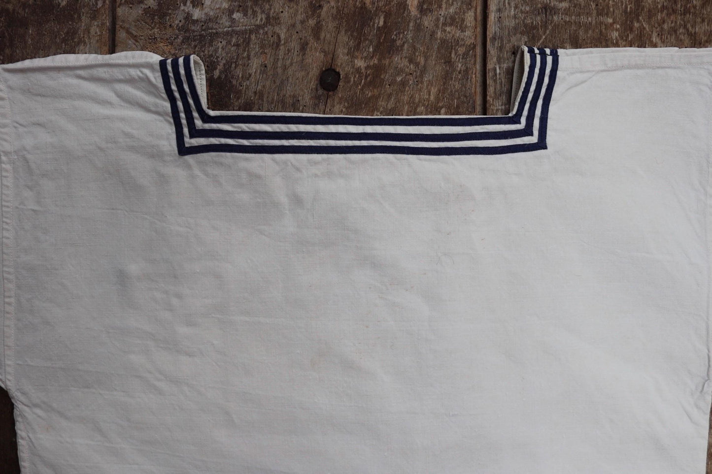 Vintage 1940s French linen sailor shirt - Marine Nationale - naval jumper - military workwear - 37” chest