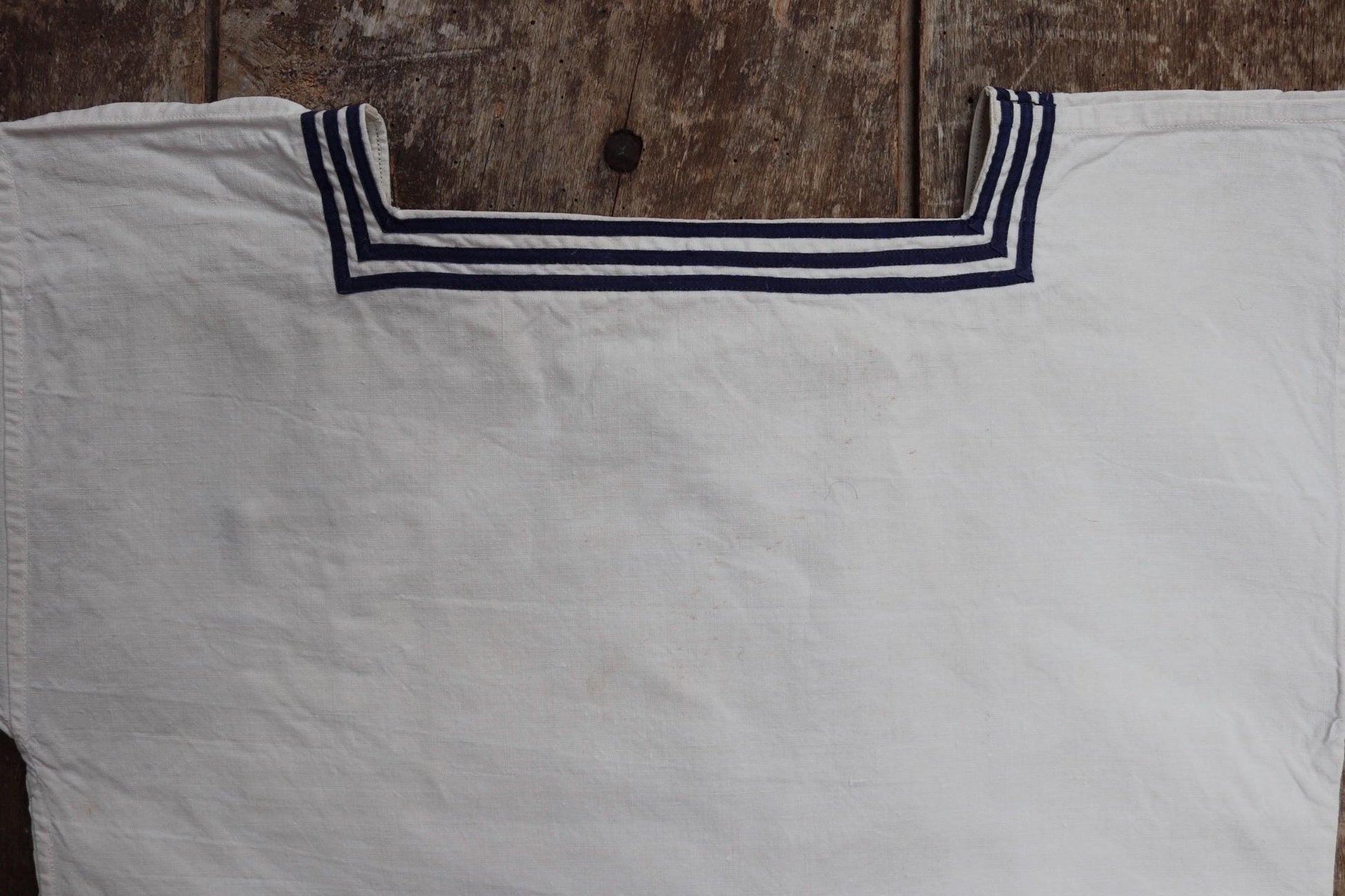 Vintage 1940s French linen sailor shirt - Marine Nationale - naval jumper - military workwear - 37” chest