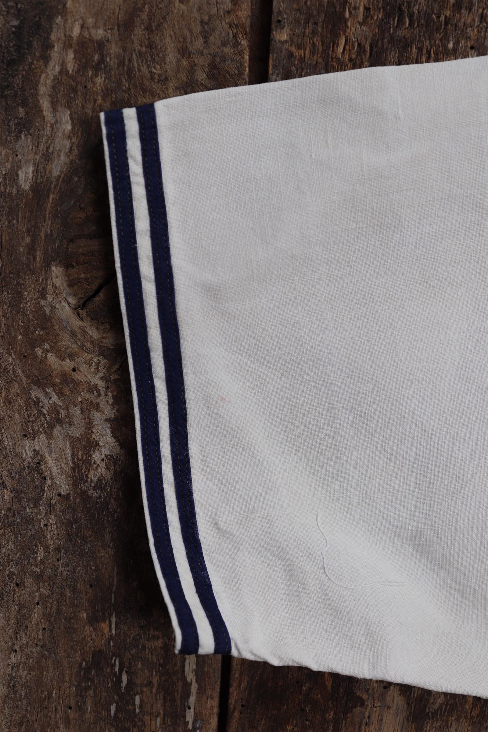 Vintage 1940s French linen sailor shirt - Marine Nationale - naval jumper - military workwear - 37” chest