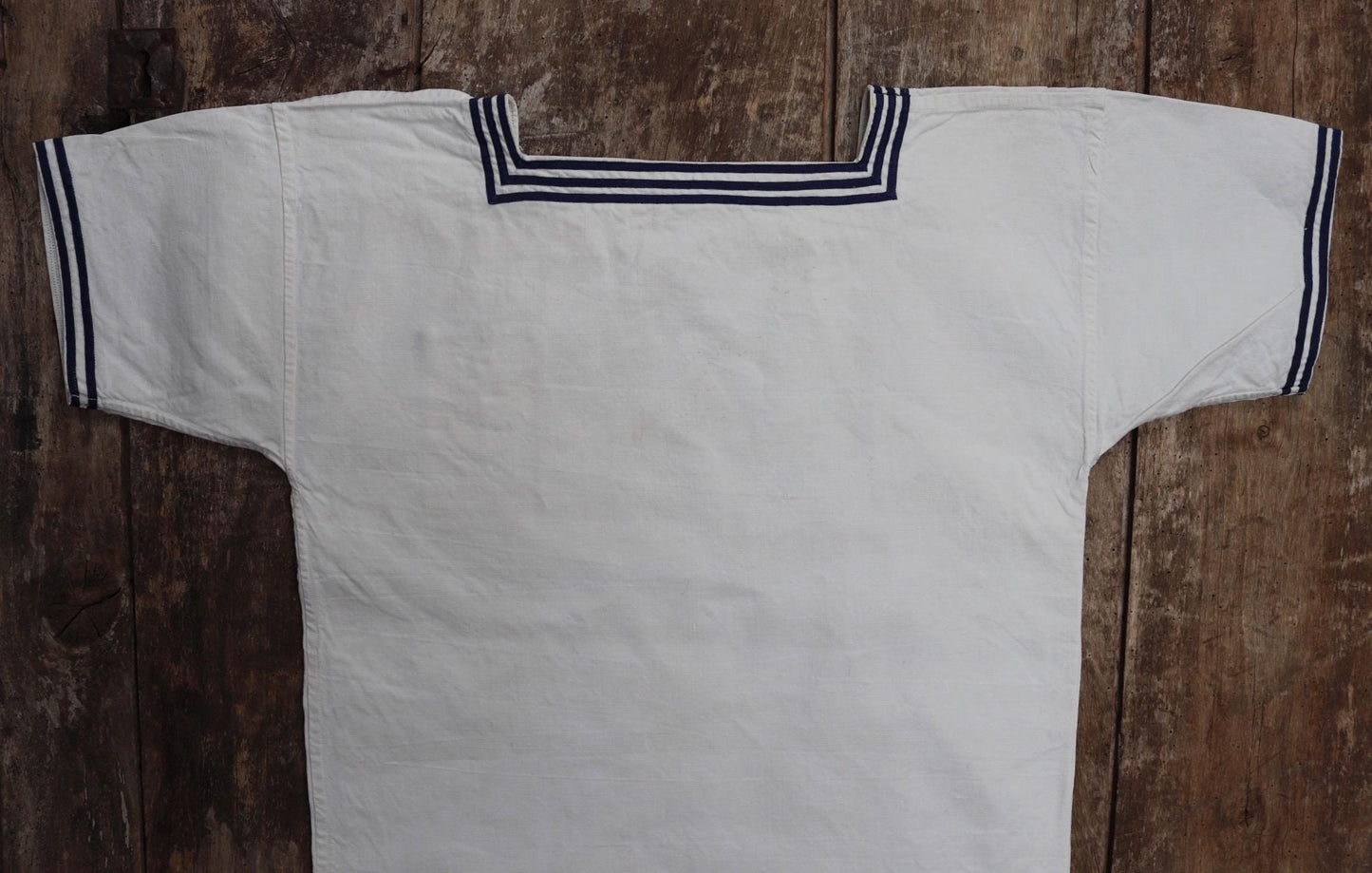 Vintage 1940s French linen sailor shirt - Marine Nationale - naval jumper - military workwear - 37” chest