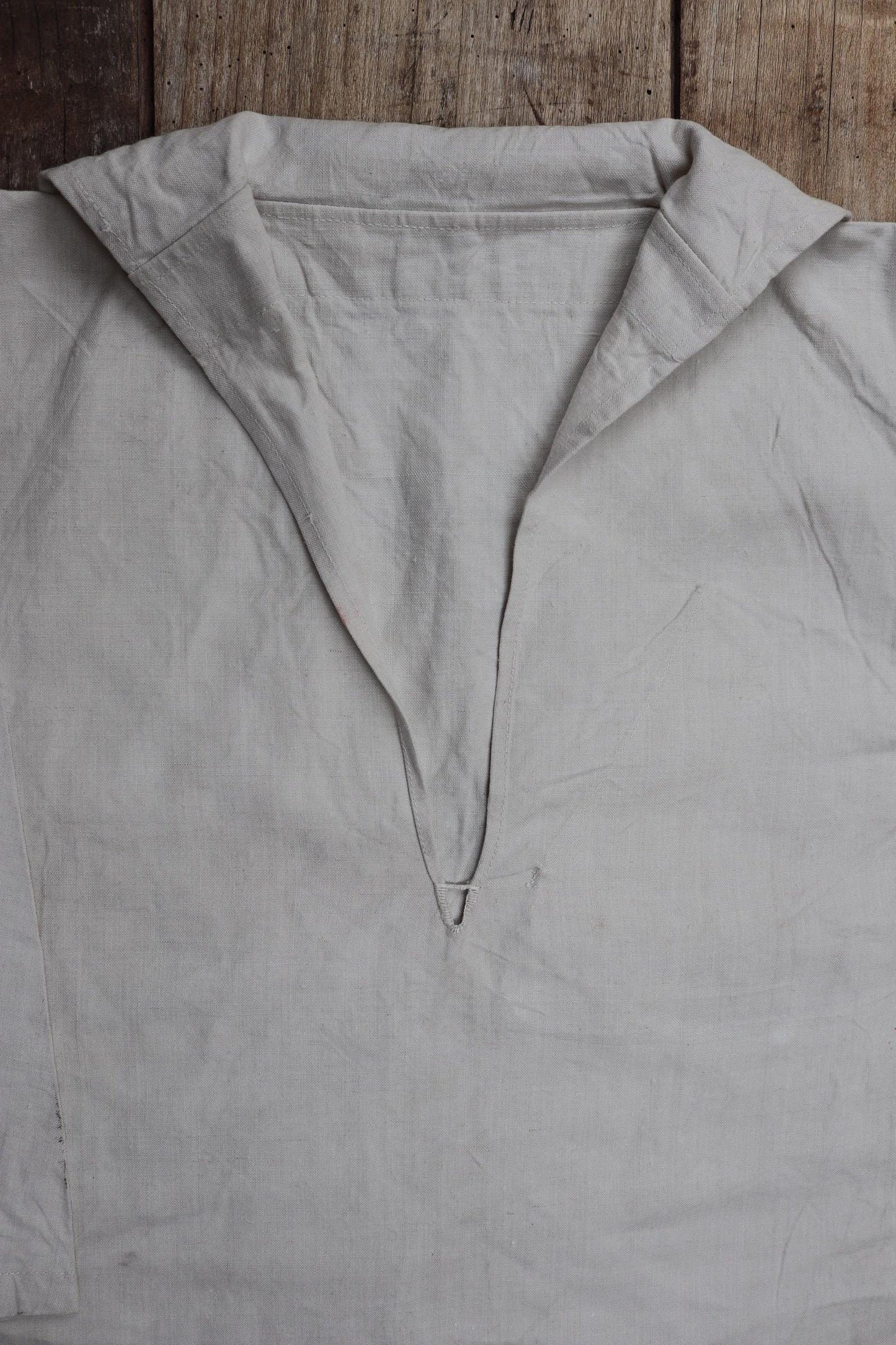 Vintage 1930s Royal Navy linen sailor shirt - navy duck working jumper - military workwear - 38" chest