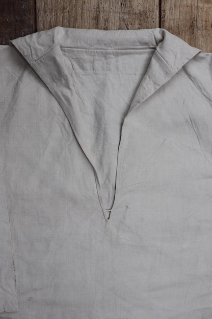 Vintage 1930s Royal Navy linen sailor shirt - navy duck working jumper - military workwear - 38" chest