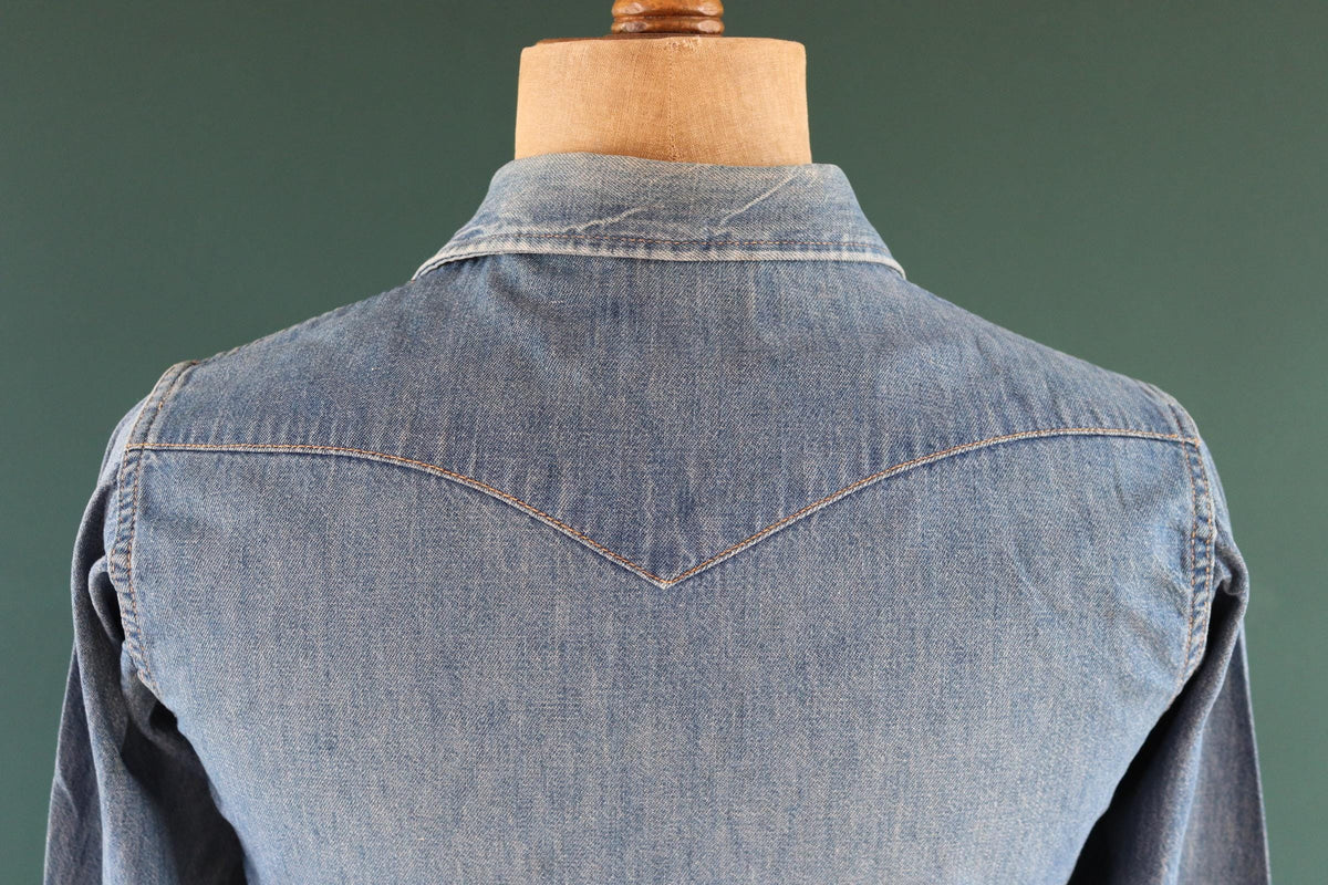 Vintage 1970s denim cowboy shirt - Penney’s Ranchcraft - Western style - 38" chest