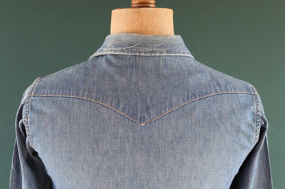 Vintage 1970s denim cowboy shirt - Penney’s Ranchcraft - Western style - 38" chest