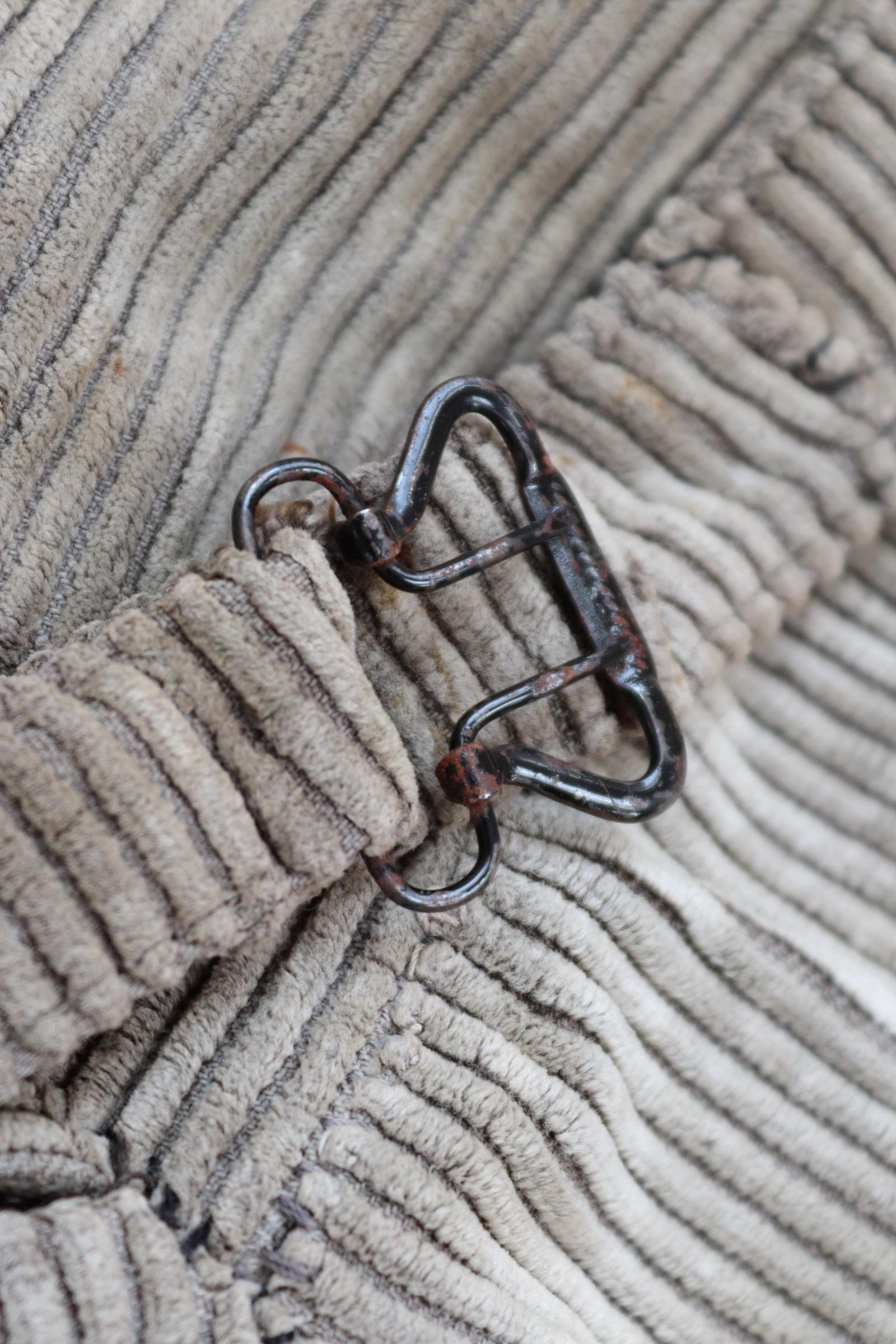 Vintage 1930s French workwear trousers - 1940s brown corduroy chore pants - buckle back - 36” x 28”