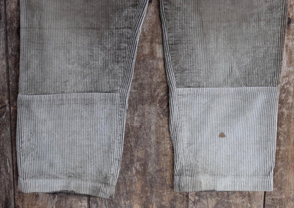 Vintage 1930s French workwear trousers - 1940s brown corduroy chore pants - buckle back - 36” x 28”
