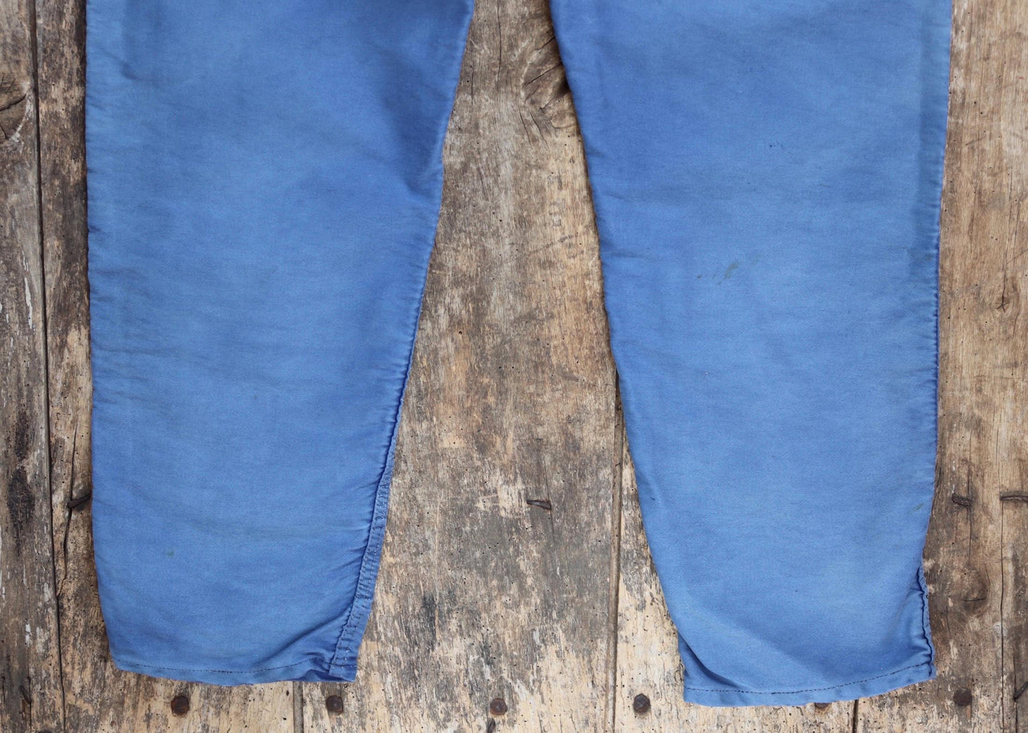 Vintage 1960s Le Mont St Michel overalls - French workwear dungarees - blue moleskin - 38” x 29”
