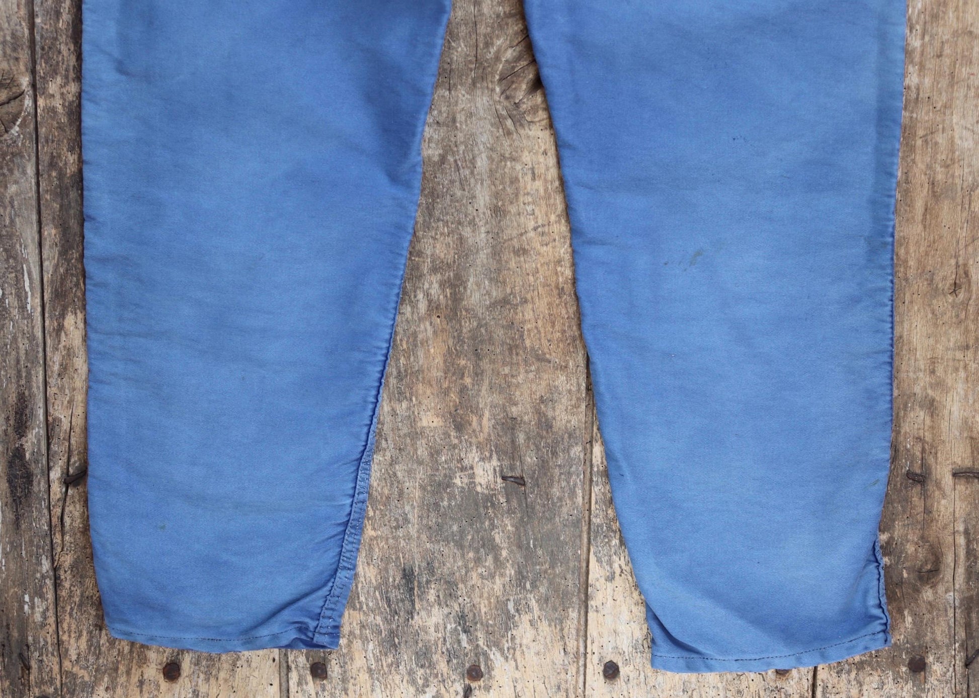 Vintage 1960s Le Mont St Michel overalls - French workwear dungarees - blue moleskin - 38” x 29”