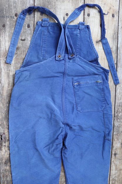 Vintage 1950s French moleksin overalls - workwear dungarees - 37” x 27”