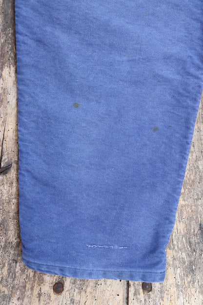 Vintage 1960s French workwear overalls - Le Mont St Michel - moleskin dungarees - 42” x 28”