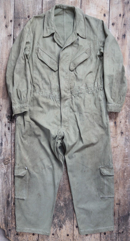 Vintage 1950s French M50 military coveralls - workwear overalls - army mechanic - 47” x 42” x 28”