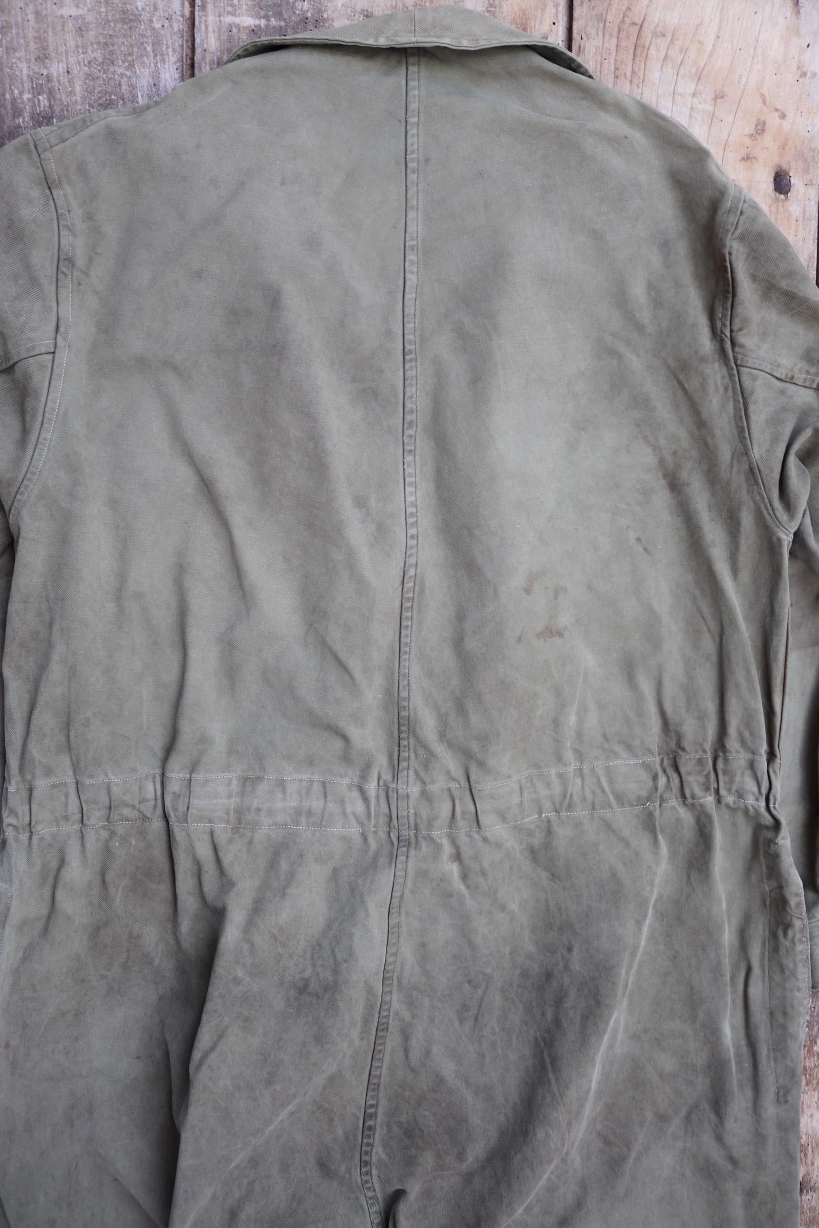 Vintage 1950s French M50 military coveralls - workwear overalls - army mechanic - 47” x 42” x 28”