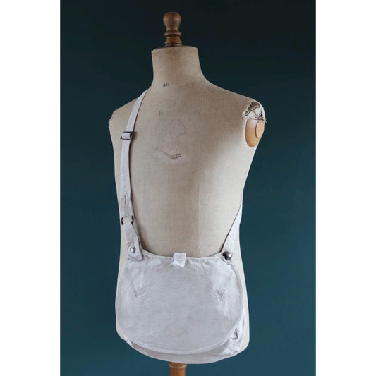 Antique WW1 military bag - Swedish army musette - cotton cross body bread bag - mattornist